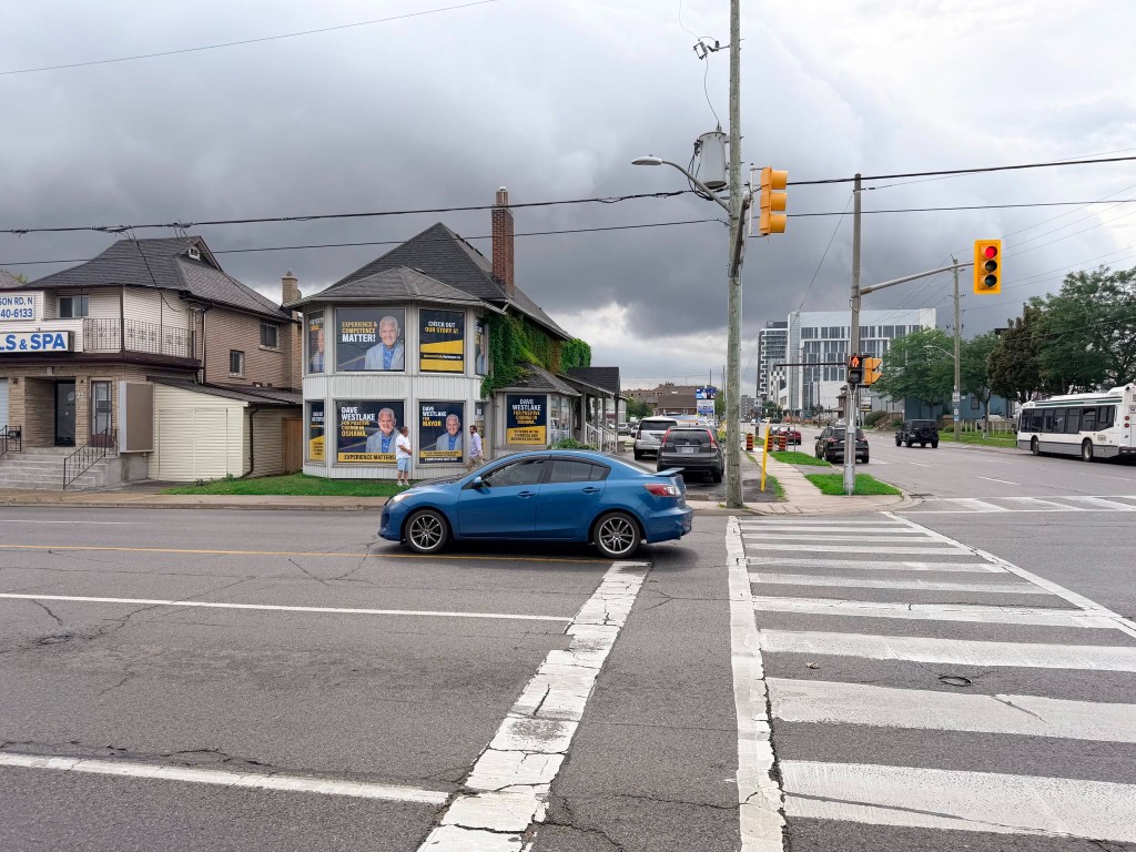 Campaign office building at the corner of Bond Street and Ritson Road in Oshawa